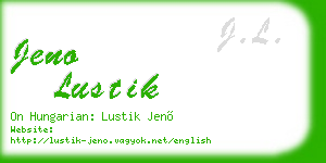 jeno lustik business card